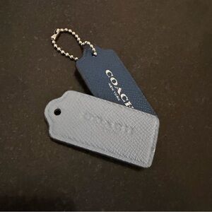 Coach Navy and Gray Leather Key Holder